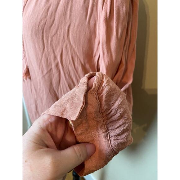 madewell lace up long sleeve blouse medium shirt top - Picture 3 of 5